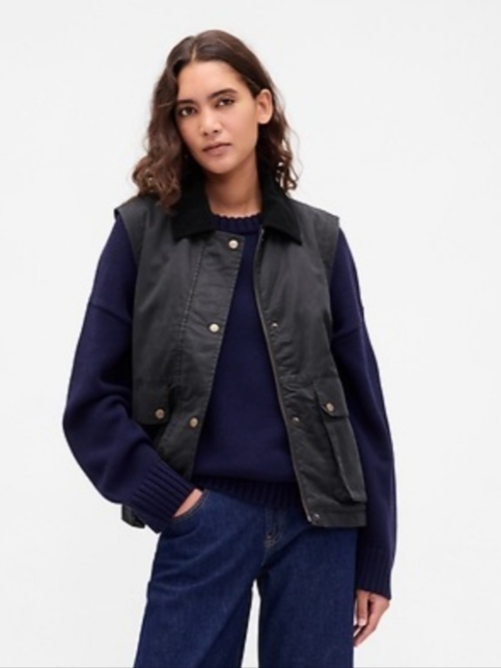 GAP Waxed Canvas Barn Vest 🦺 Black 🖤 Size Small NWT
